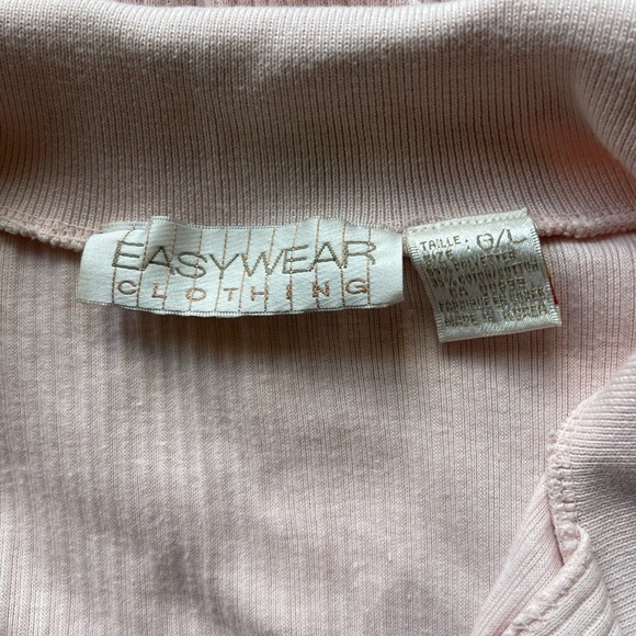 Baby Pink Cable Knit Button Up L - Picture 3 of 3